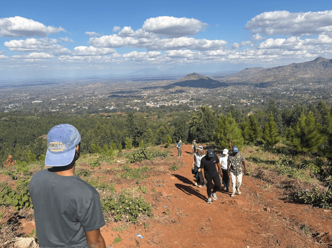 Scenic landscape at the Zomba Plateau overlooking the dam